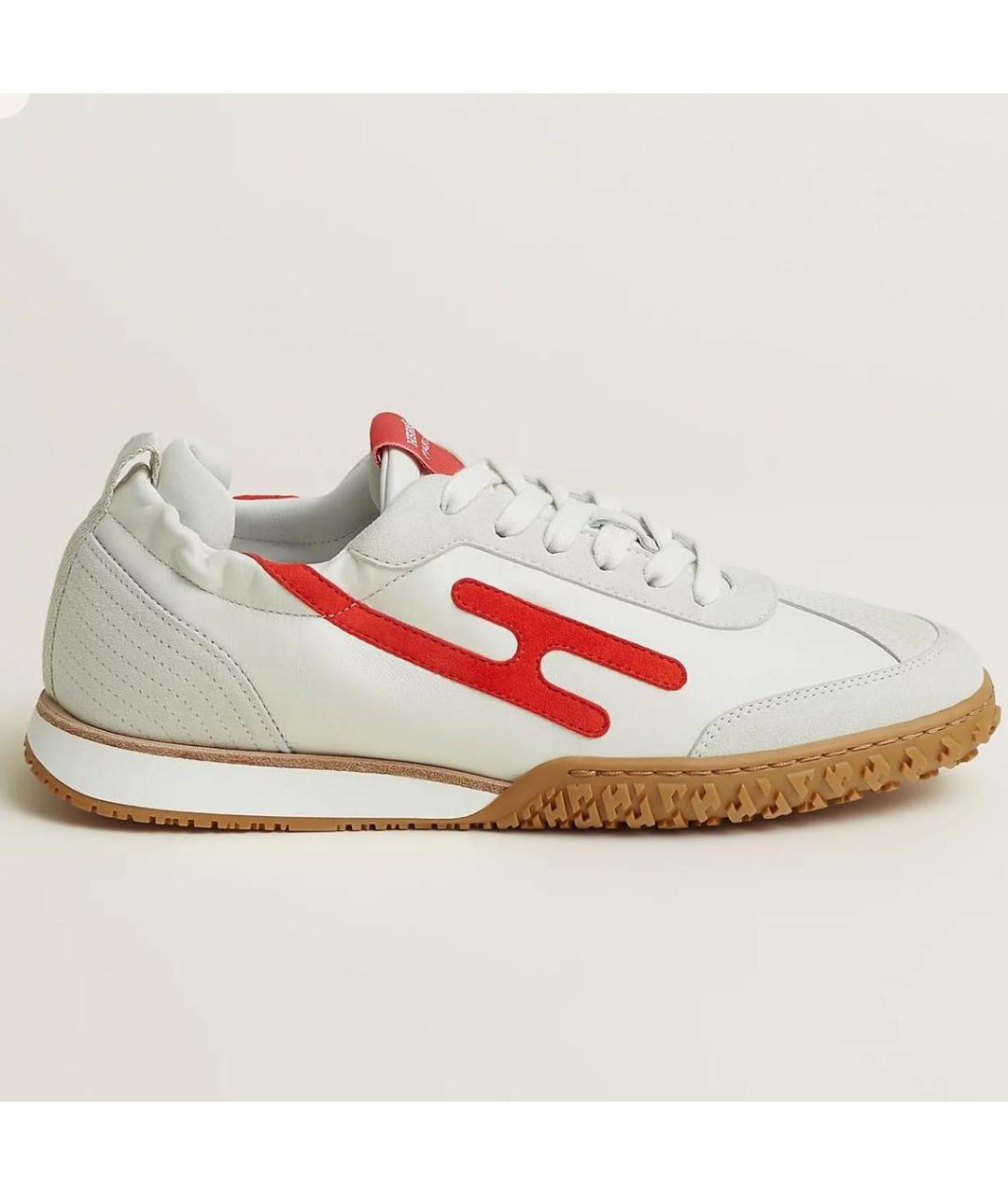 HERMES Белые замшевые кеды, фото 3