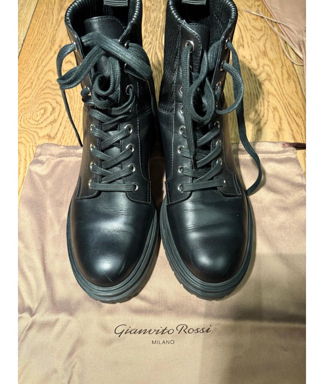 GIANVITO ROSSI Черные кожаные сапоги, фото 2