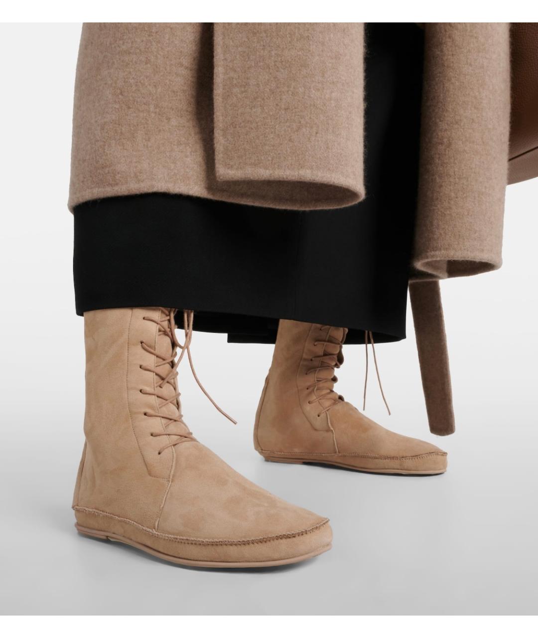 THE ROW Бежевые замшевые сапоги, фото 5