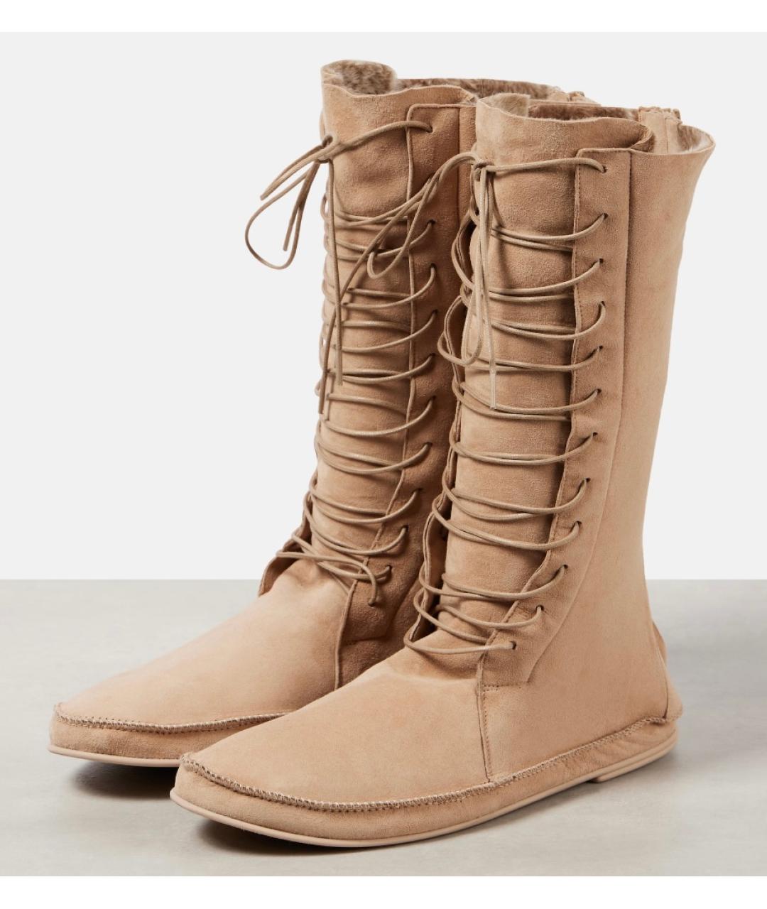 THE ROW Бежевые замшевые сапоги, фото 2