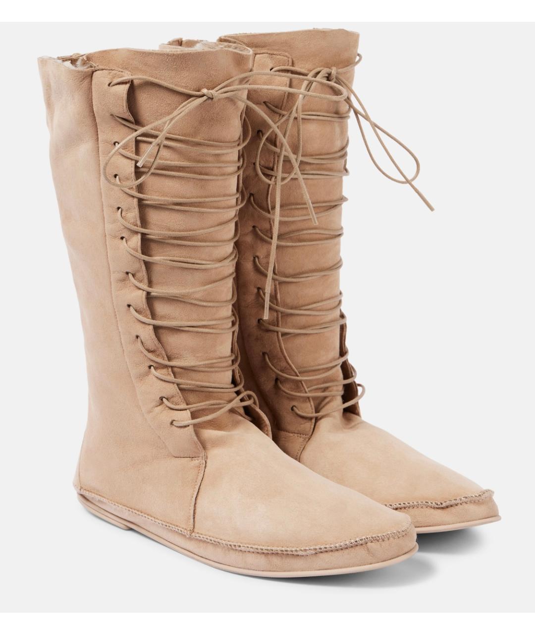 THE ROW Бежевые замшевые сапоги, фото 7