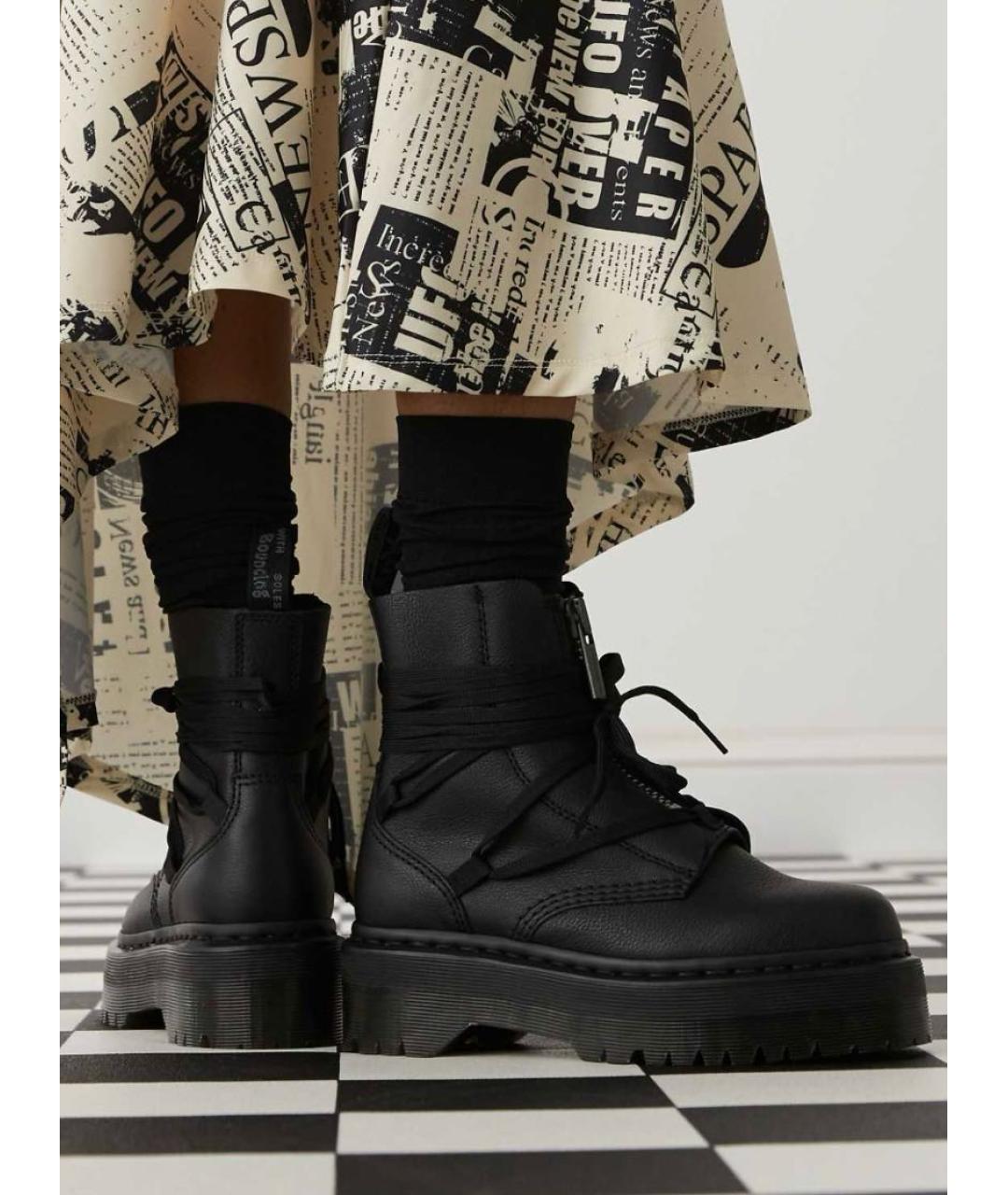 DR. MARTENS Черные кожаные ботинки, фото 4