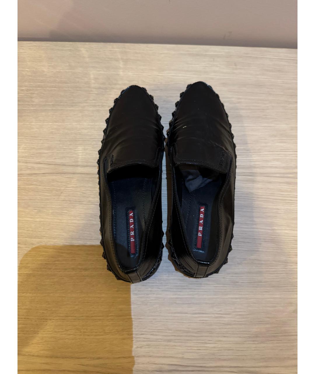 PRADA Черные кожаные лоферы, фото 2