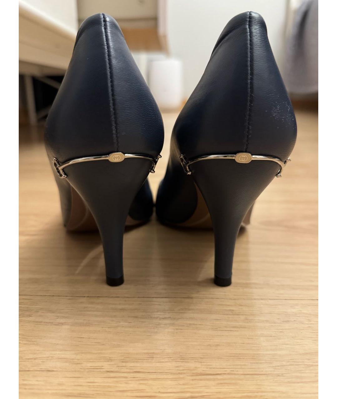 GUCCI Темно-синие кожаные туфли, фото 4