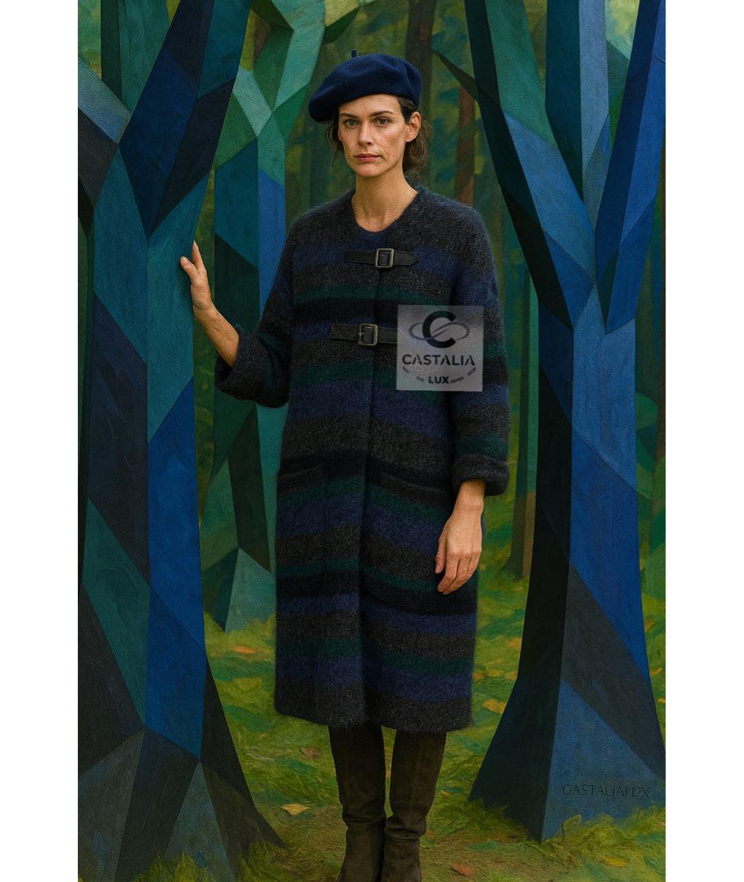 CHANEL Темно-синее кашемировое пальто, фото 3