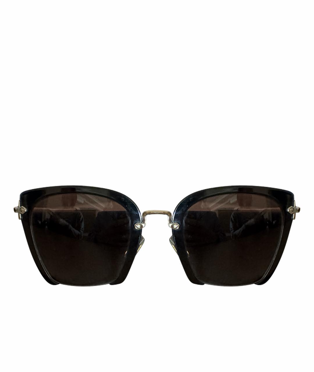 MIU MIU Черные пластиковые солнцезащитные очки, фото 1