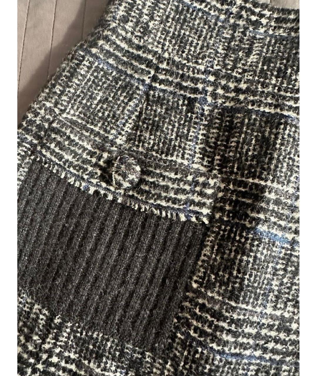 CHANEL Черная шерстяная юбка мини, фото 5