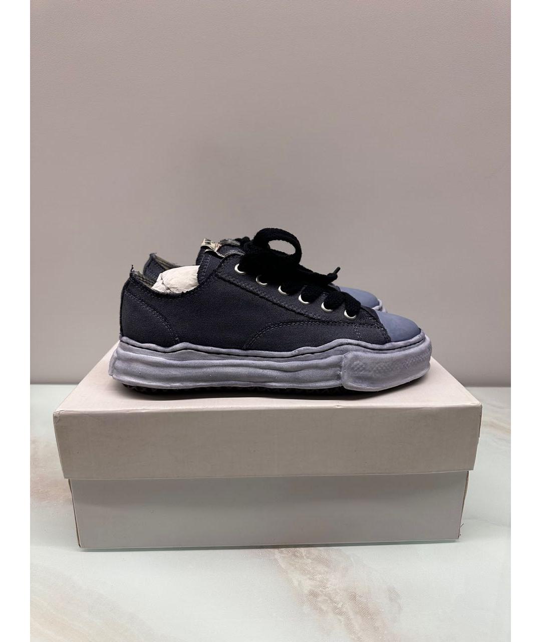 MAISON MIHARA YASUHIRO Темно-синие текстильные низкие кроссовки / кеды, фото 3