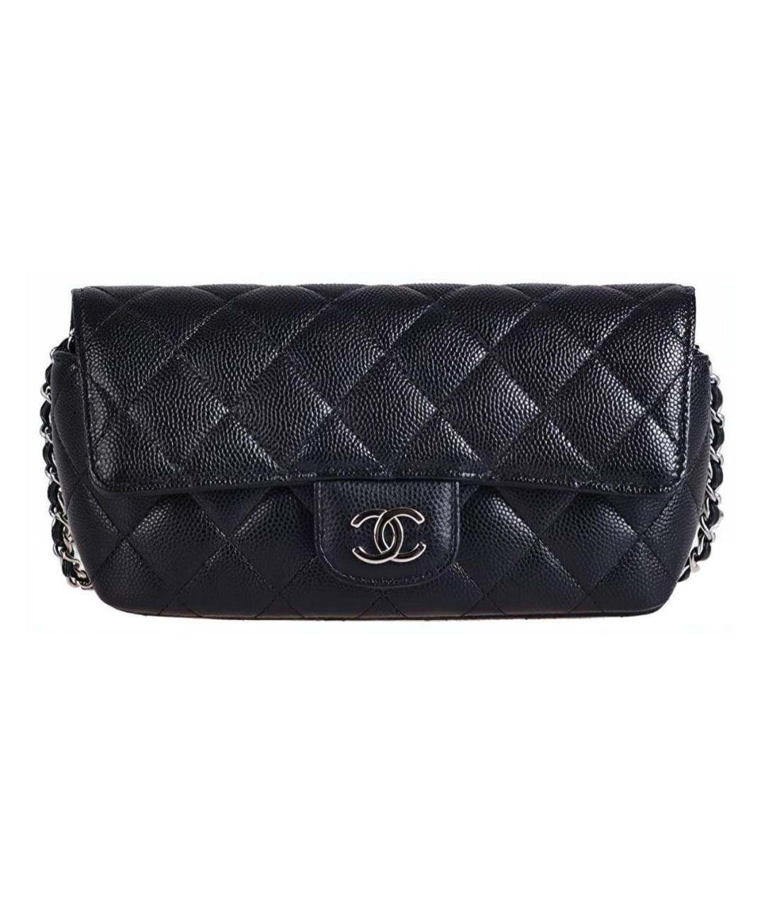 CHANEL Черная кожаная сумка через плечо, фото 8