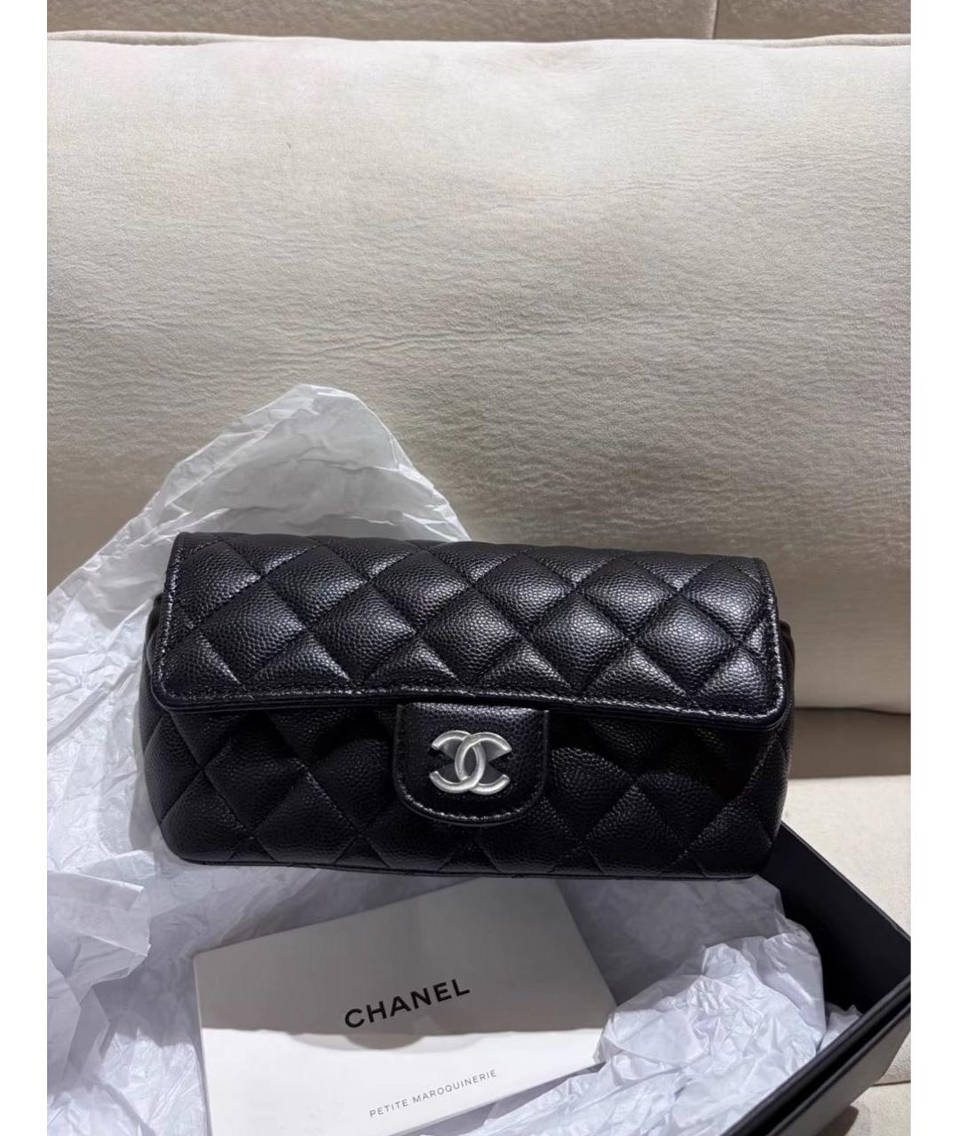 CHANEL Черная кожаная сумка через плечо, фото 2