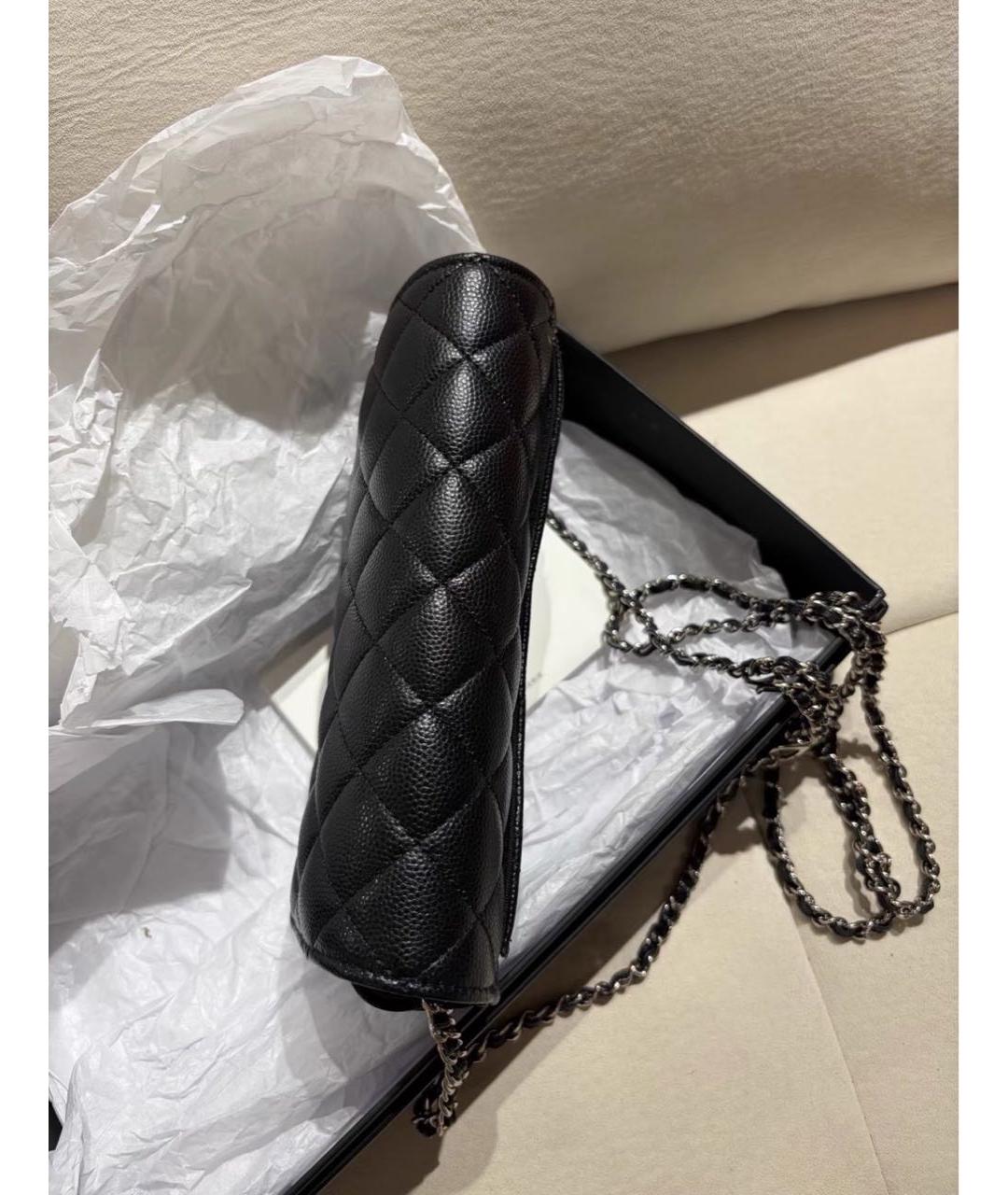 CHANEL Черная кожаная сумка через плечо, фото 6