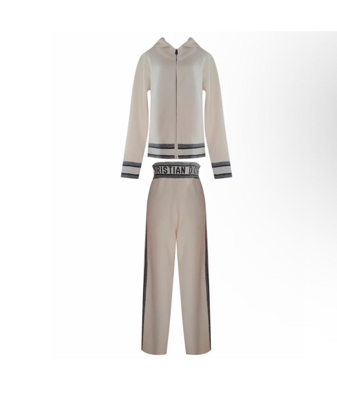 CHRISTIAN DIOR Бежевый кашемировый костюм с брюками, фото 7