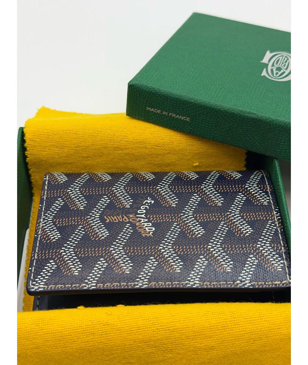 GOYARD Темно-синий кожаный кардхолдер, фото 5