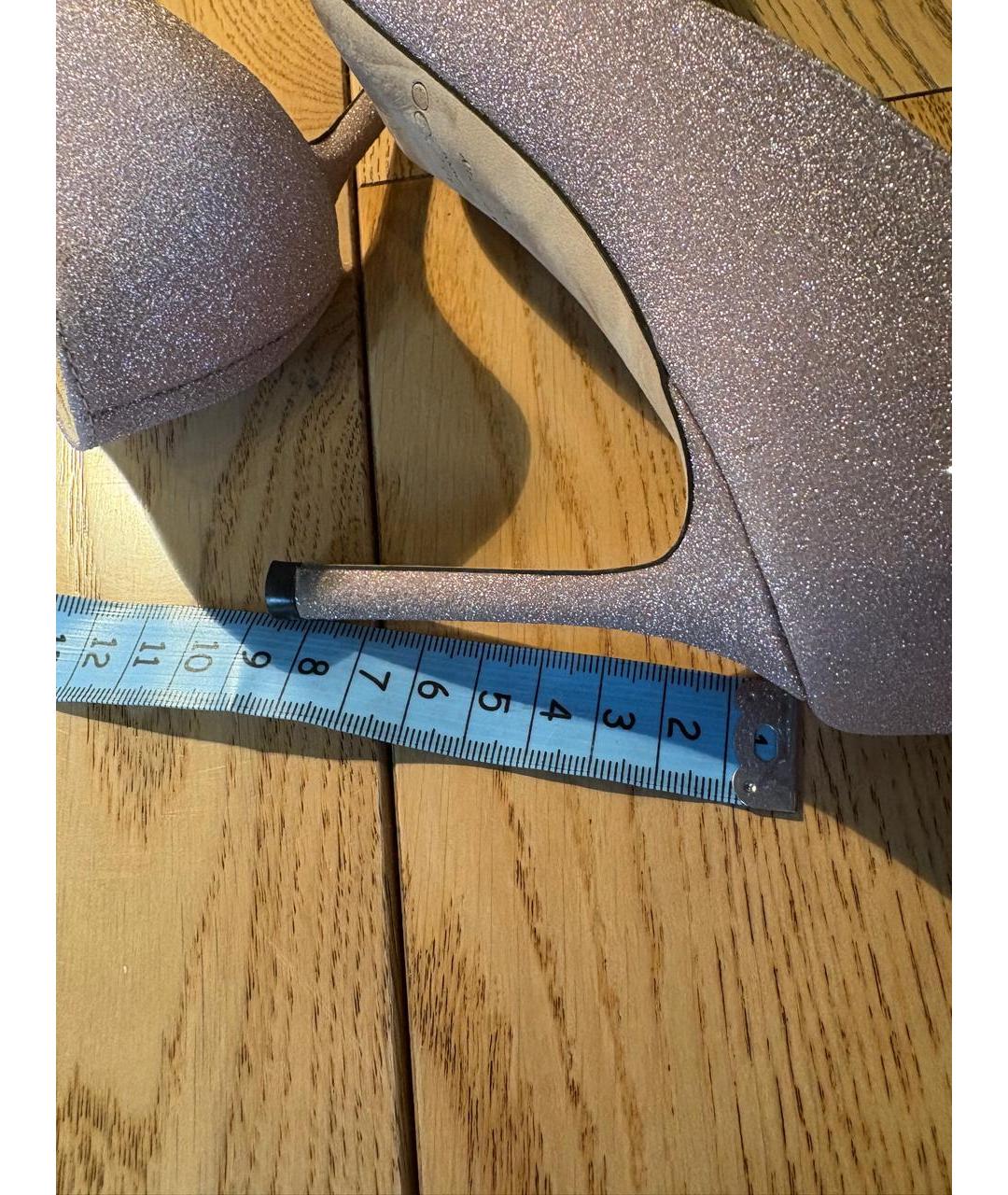 JIMMY CHOO Розовые кожаные лодочки на низком каблуке, фото 7