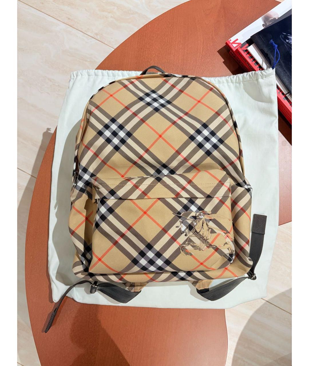 BURBERRY Бежевый тканевый рюкзак, фото 9