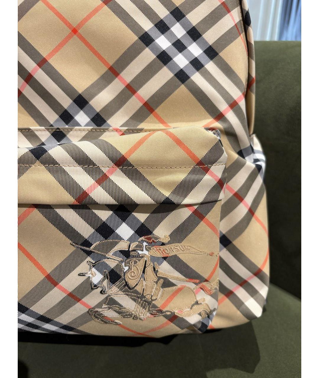 BURBERRY Бежевый тканевый рюкзак, фото 7