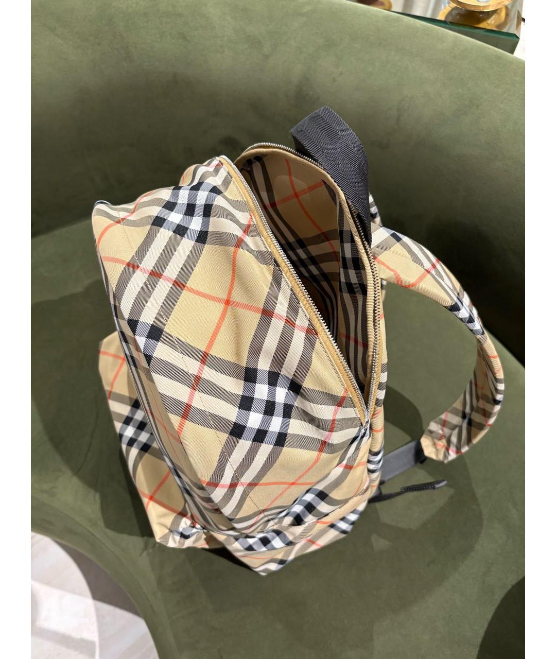 BURBERRY Бежевый тканевый рюкзак, фото 8