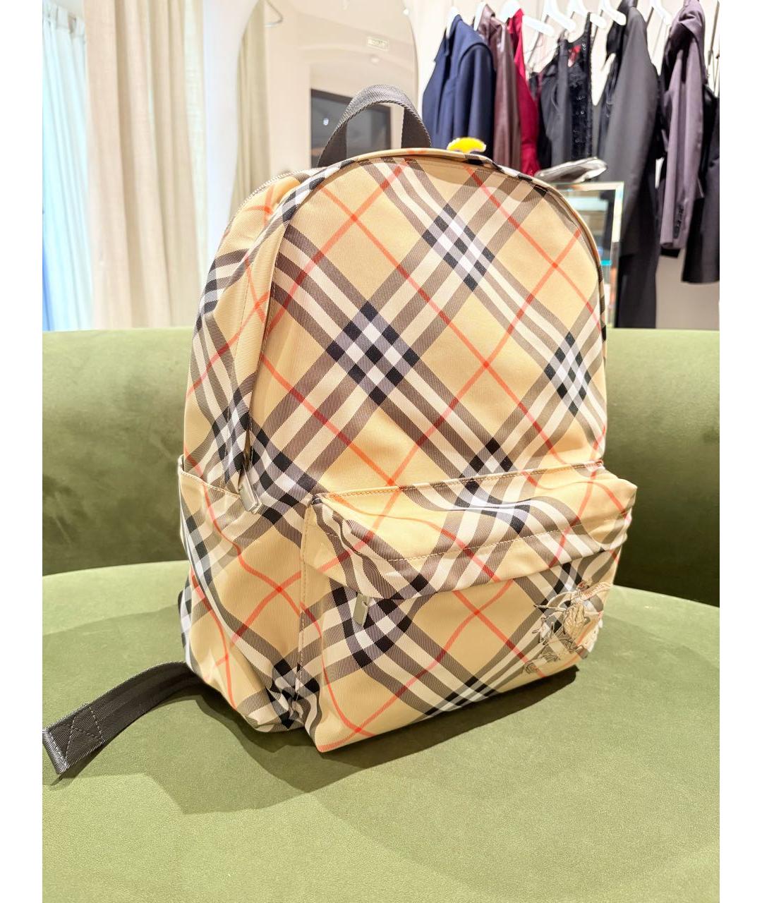 BURBERRY Бежевый тканевый рюкзак, фото 2