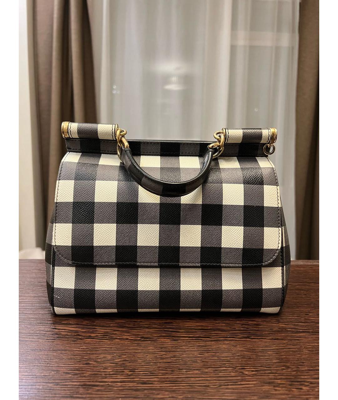 DOLCE&GABBANA Серая кожаная сумка с короткими ручками, фото 9