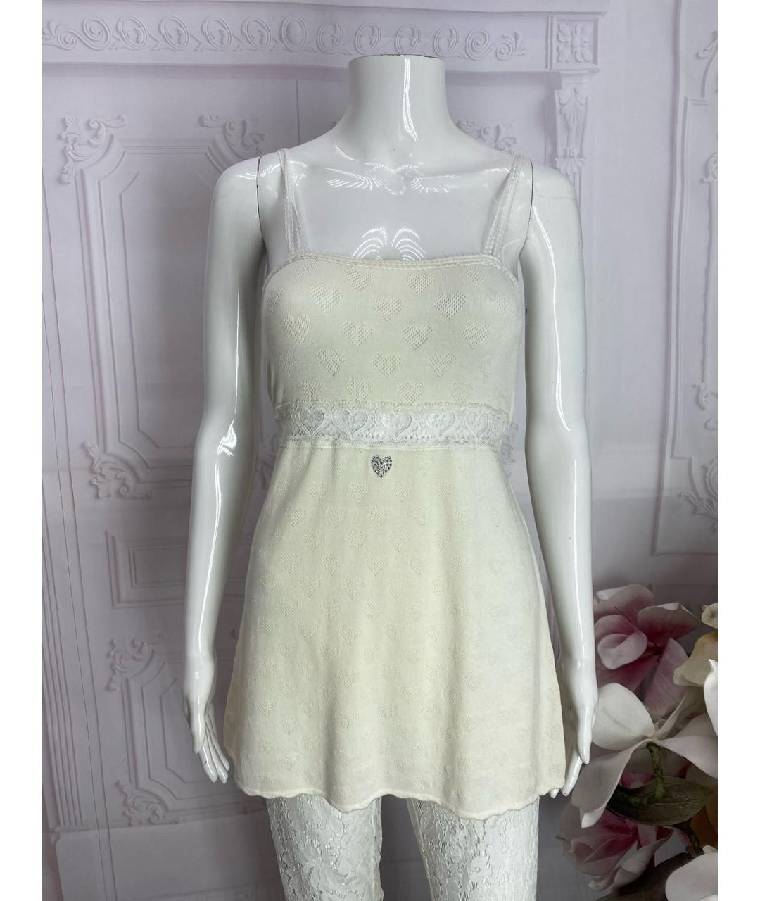 TWIN-SET Белая вискозная майка, фото 5