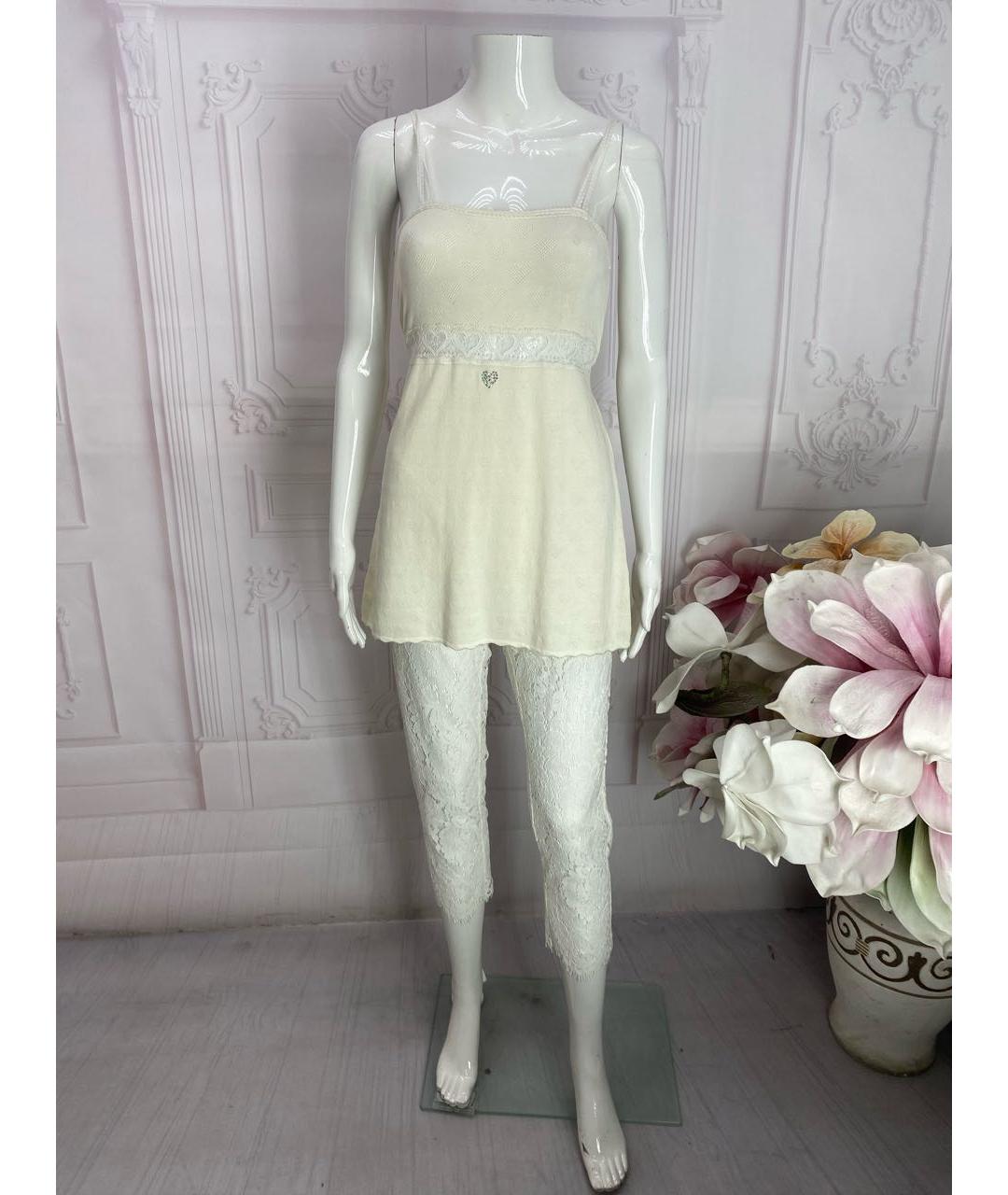 TWIN-SET Белая вискозная майка, фото 6