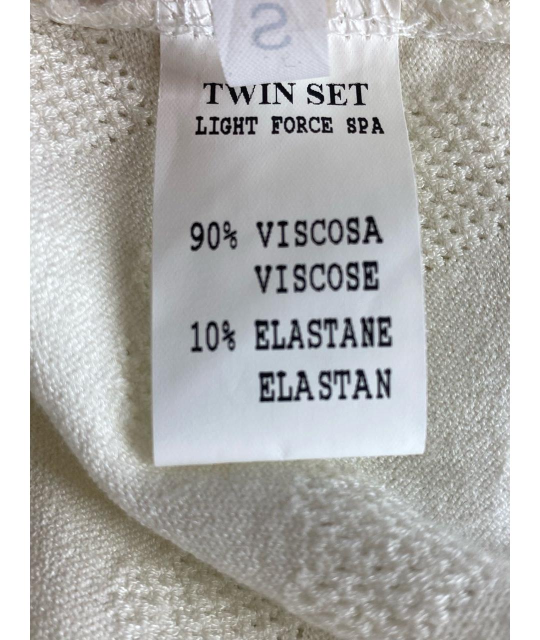 TWIN-SET Белая вискозная майка, фото 8