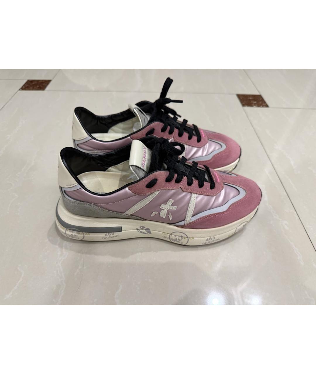 PREMIATA Розовые замшевые кроссовки, фото 5