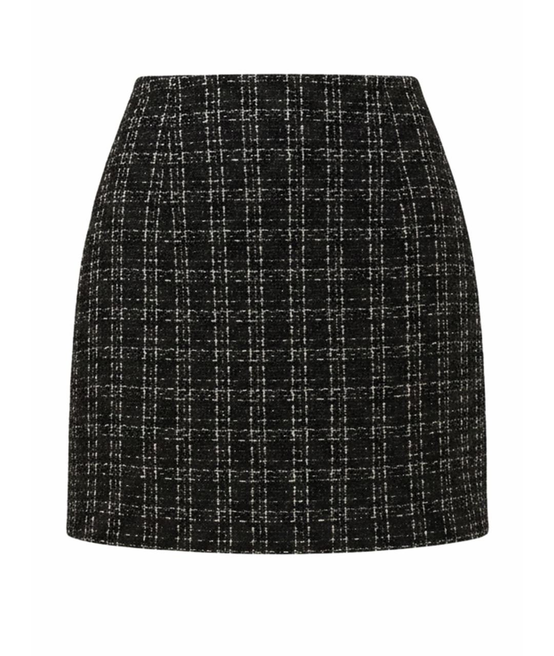 12 STOREEZ Черная твидовая юбка мини, фото 1