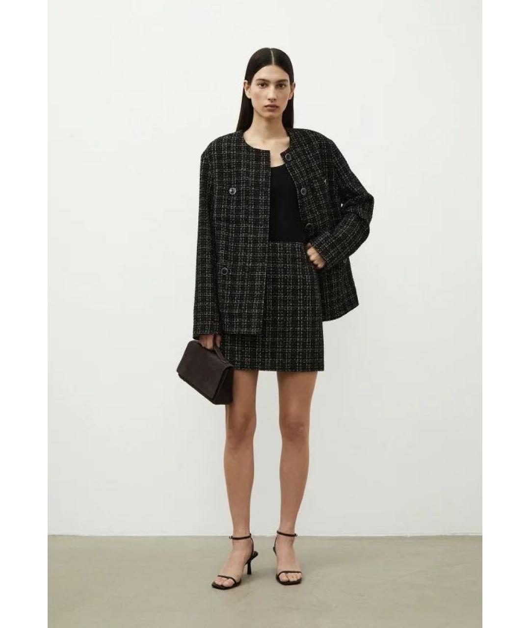 12 STOREEZ Черная твидовая юбка мини, фото 6