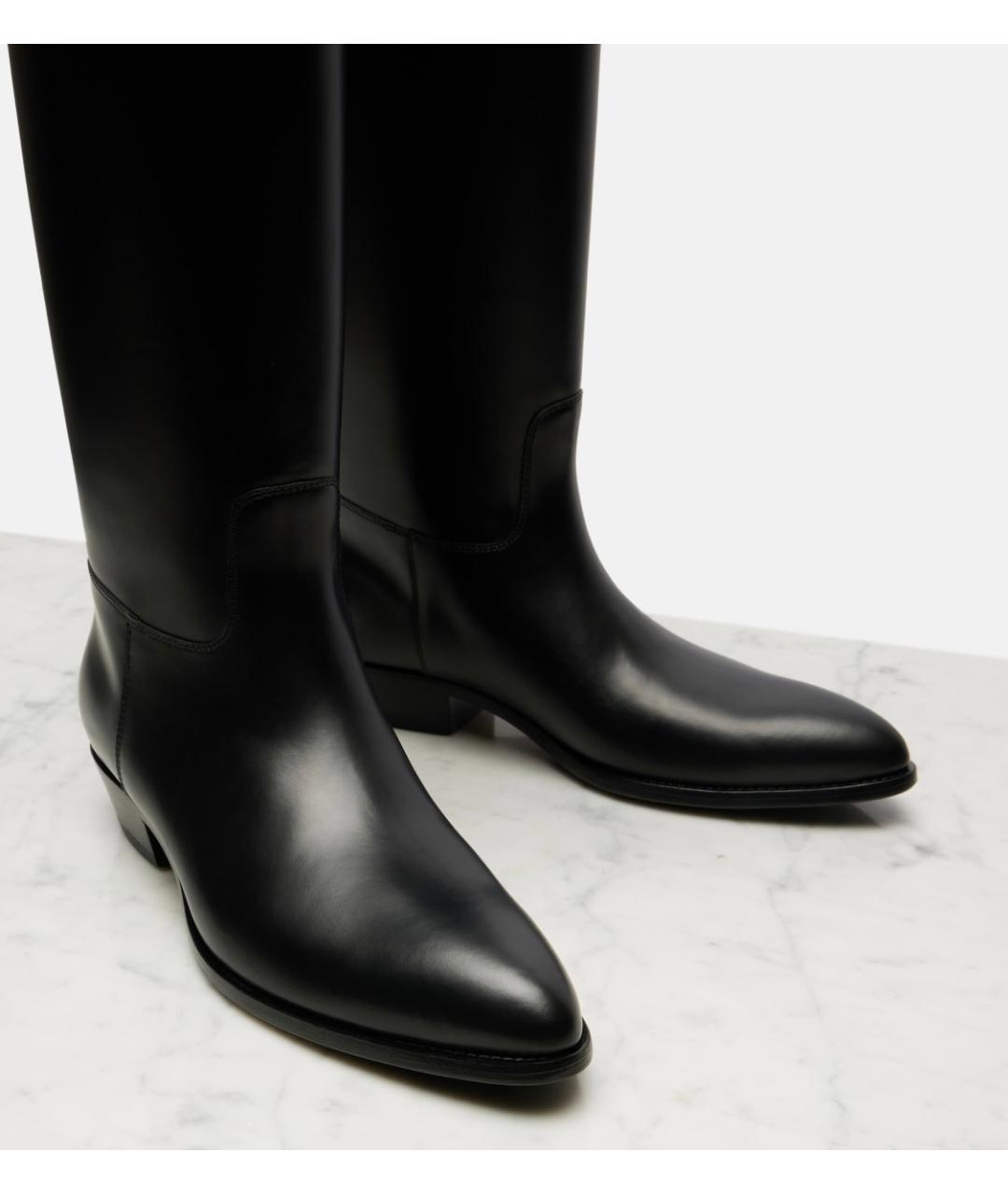 THE ROW Черные кожаные сапоги, фото 3