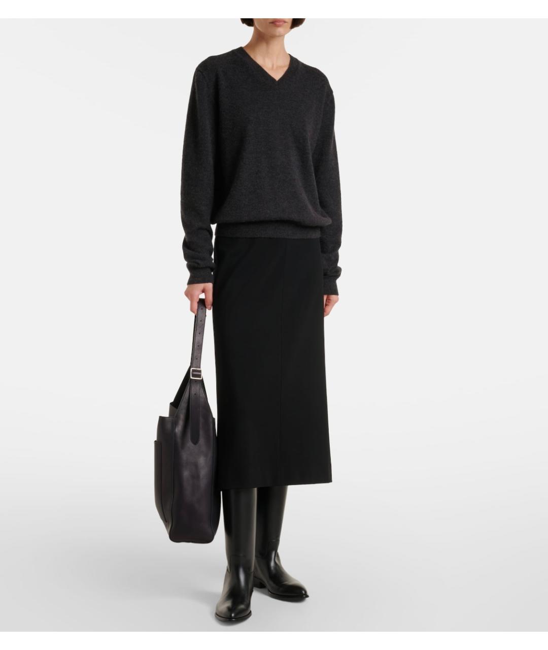 THE ROW Черные кожаные сапоги, фото 5