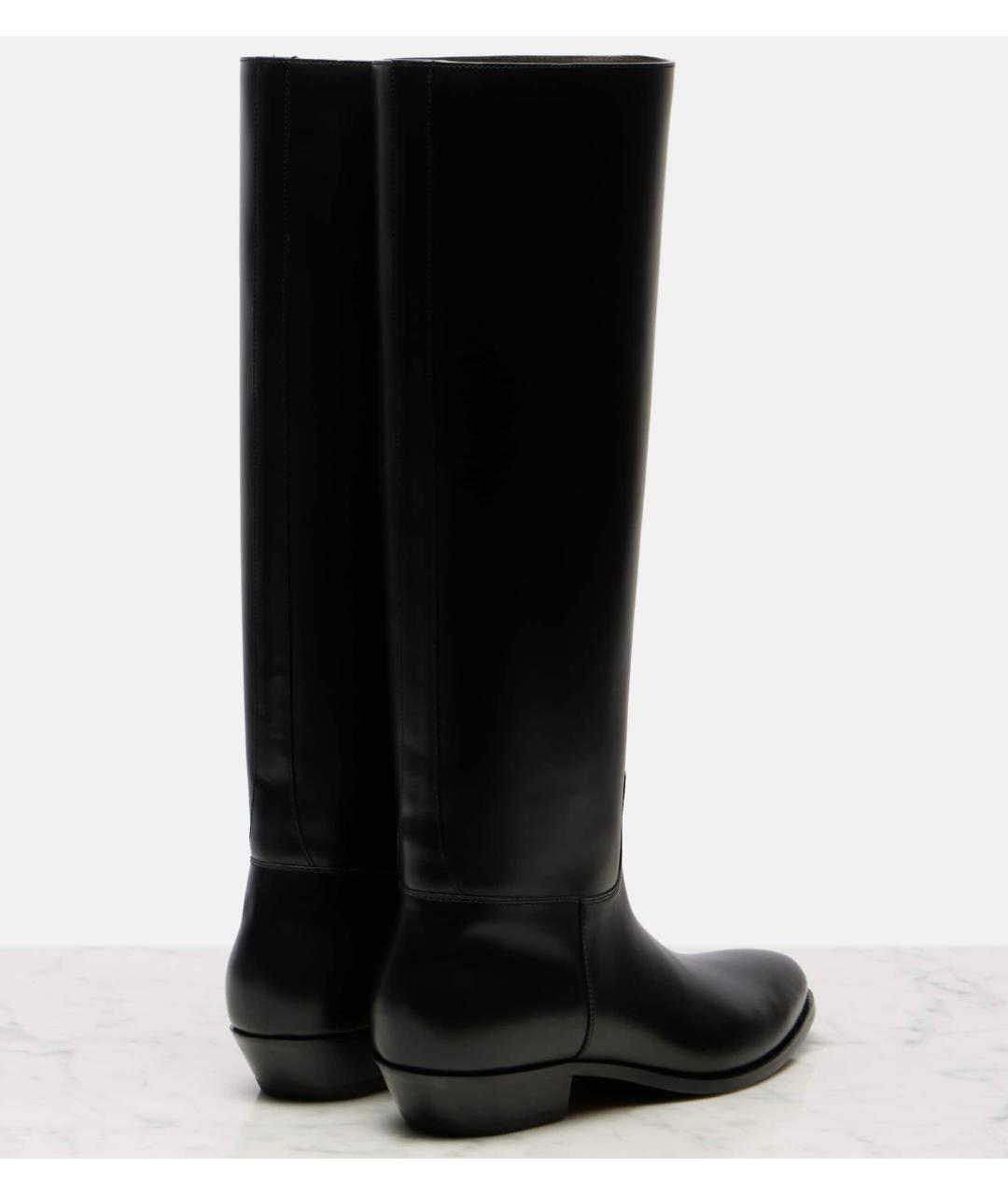 THE ROW Черные кожаные сапоги, фото 4
