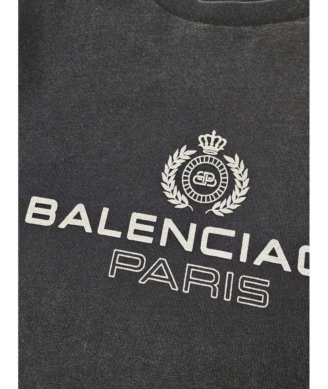 BALENCIAGA Черная хлопковая футболка, фото 3