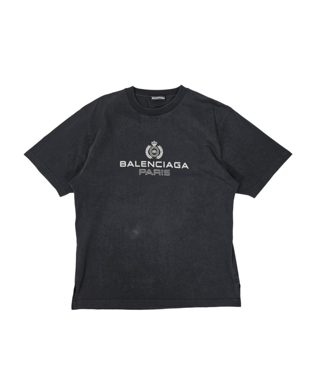 BALENCIAGA Черная хлопковая футболка, фото 5