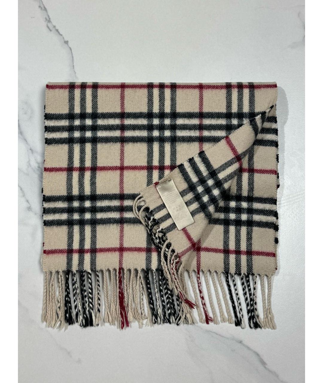 BURBERRY Бежевый кашемировый шарф, фото 4