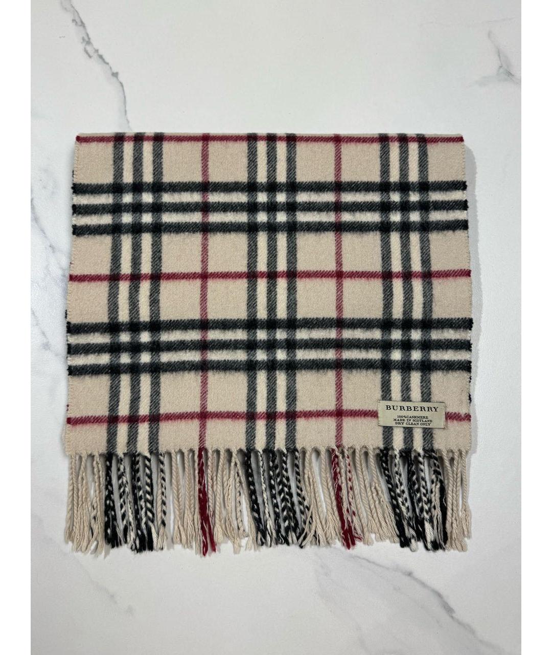 BURBERRY Бежевый кашемировый шарф, фото 7