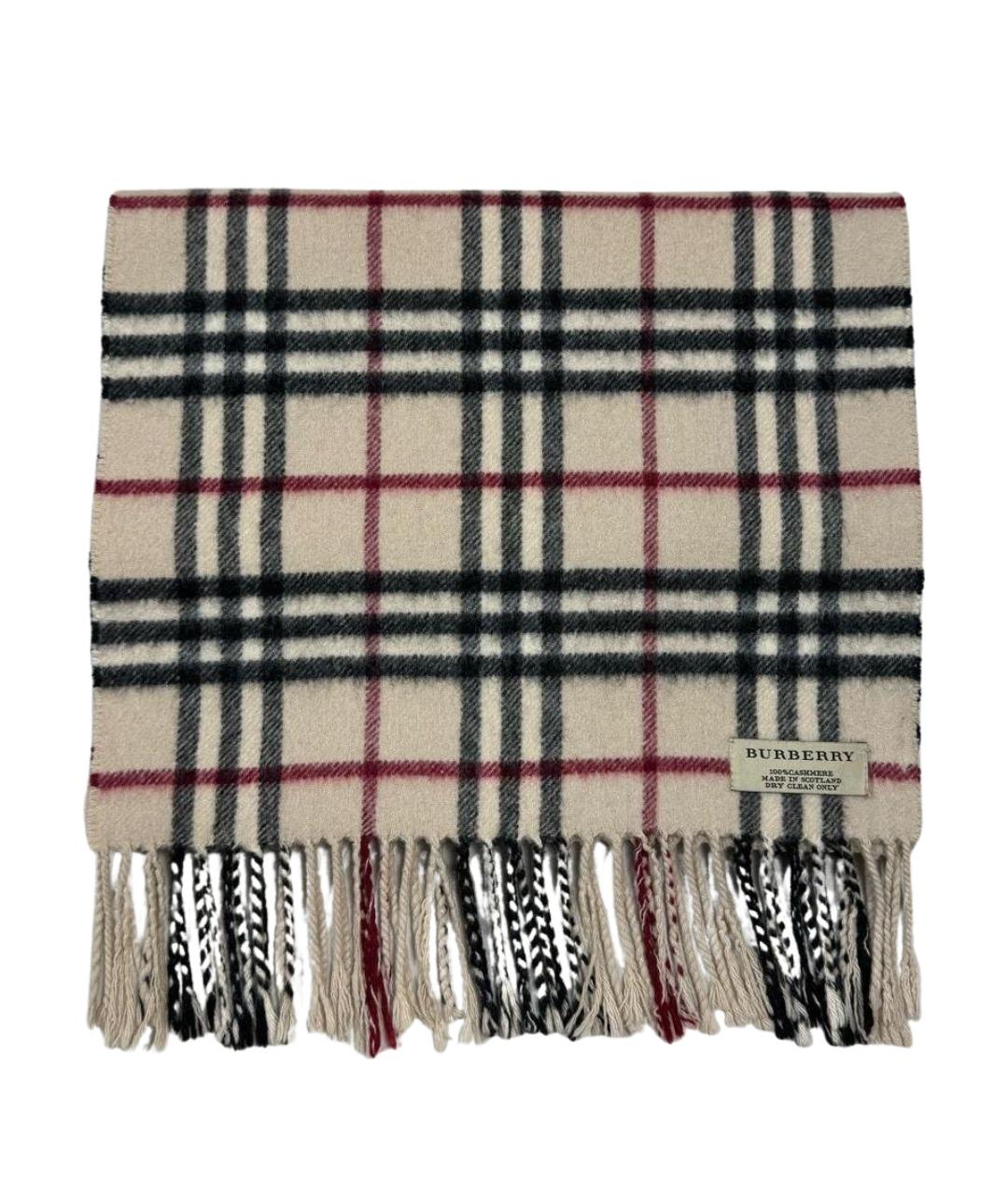 BURBERRY Бежевый кашемировый шарф, фото 1