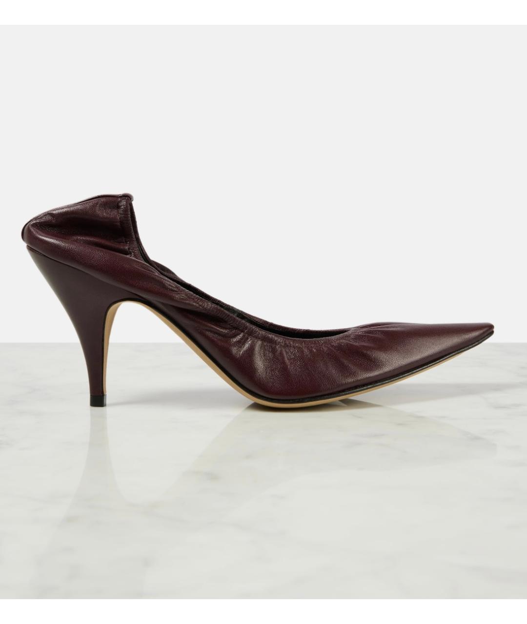 THE ROW Бордовые кожаные туфли, фото 6