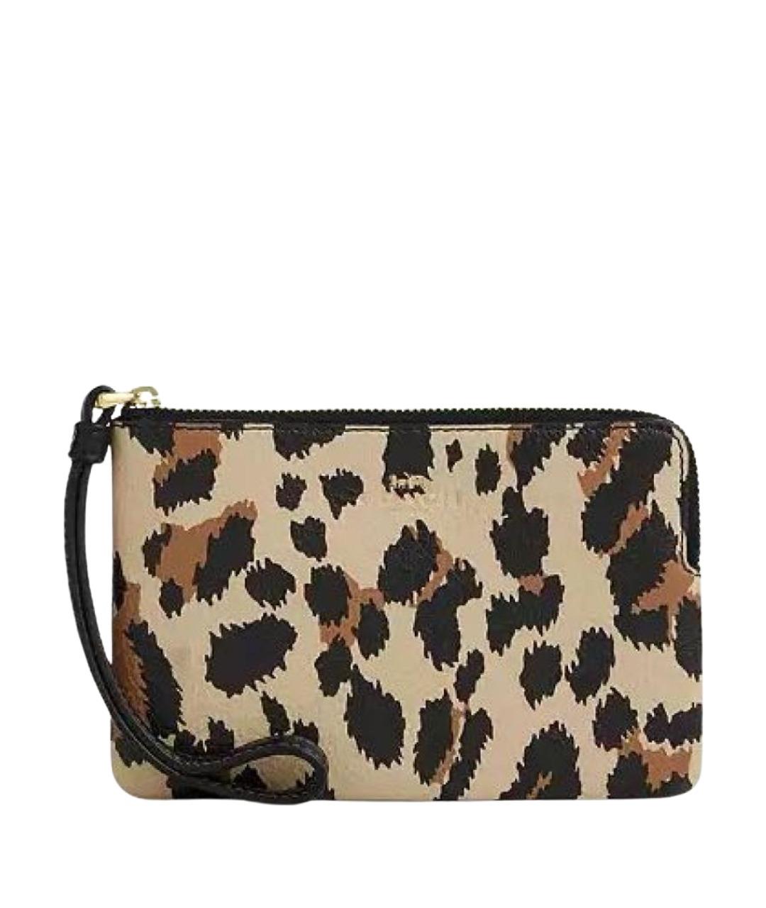 COACH Бежевый кожаный кошелек, фото 1