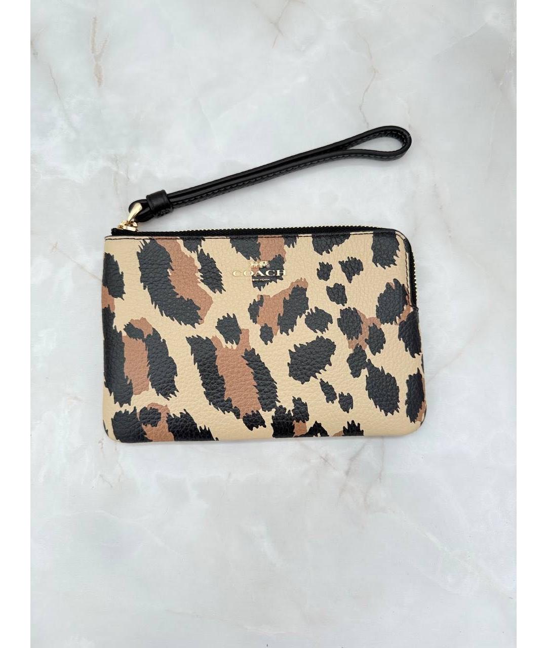 COACH Бежевый кожаный кошелек, фото 4