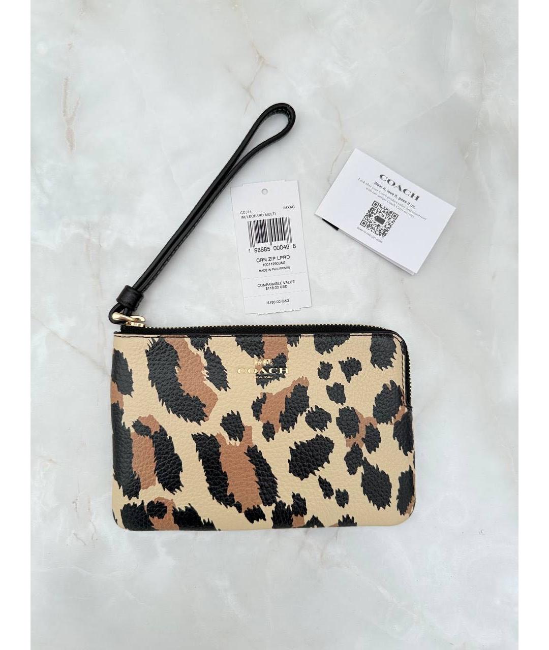 COACH Бежевый кожаный кошелек, фото 2