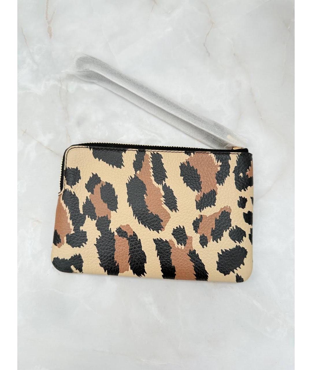 COACH Бежевый кожаный кошелек, фото 6