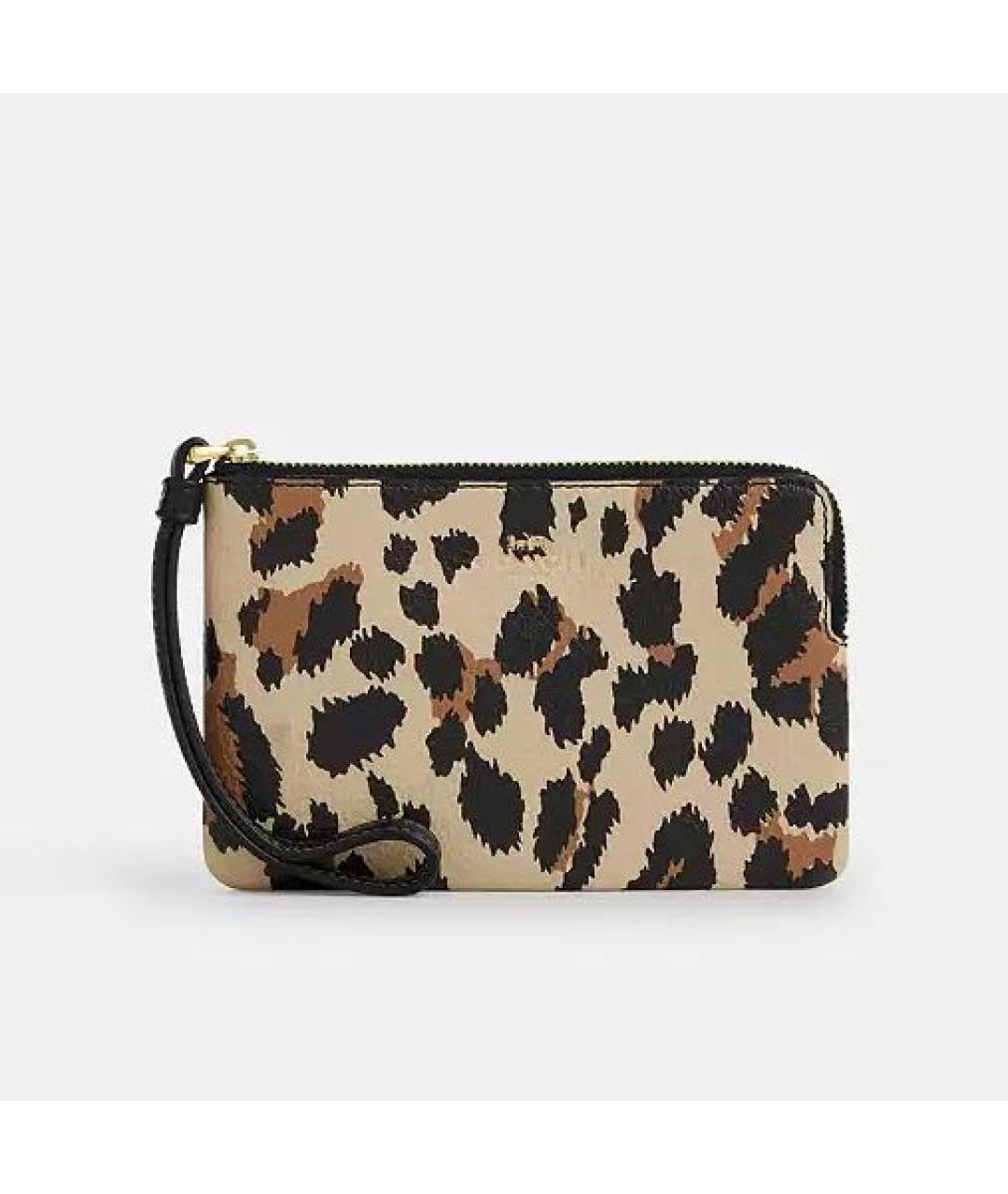 COACH Бежевый кожаный кошелек, фото 7