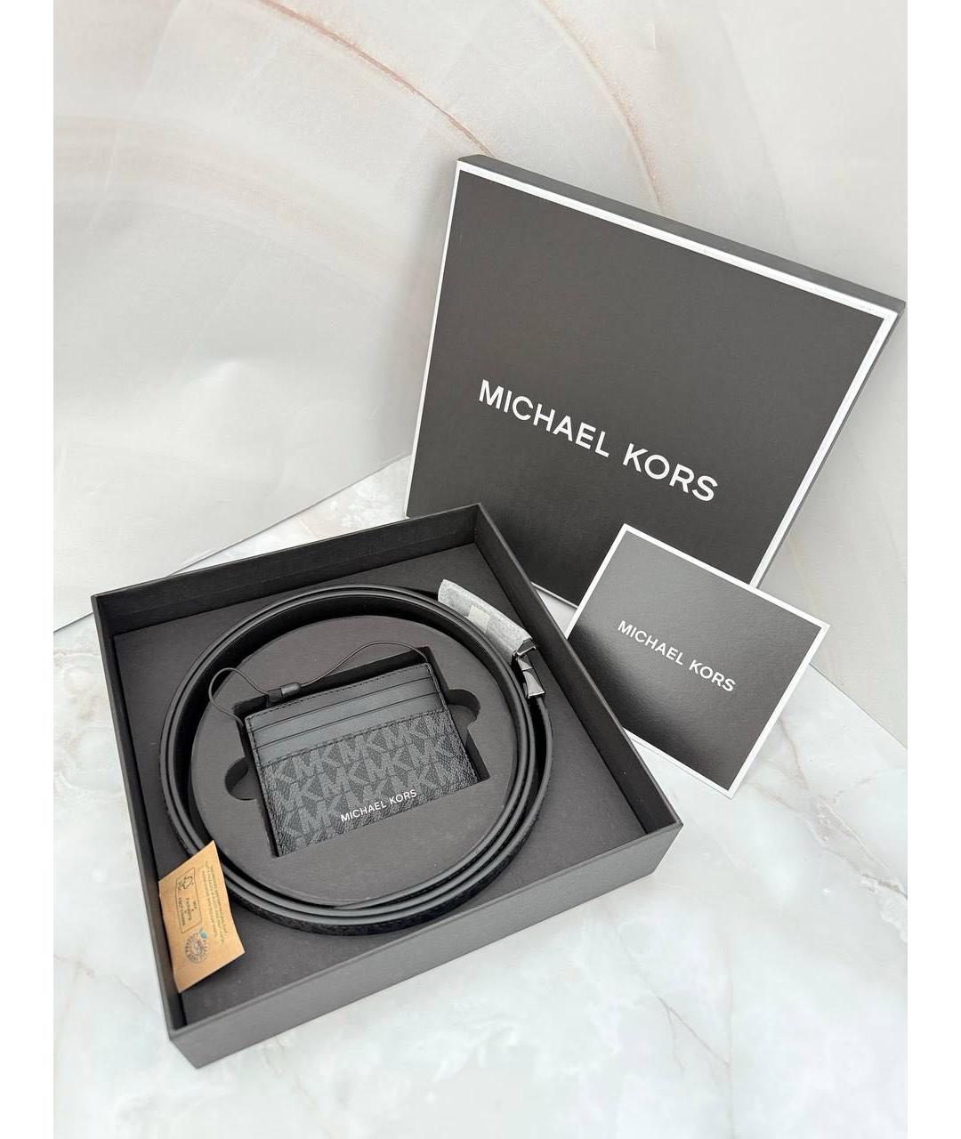 MICHAEL KORS Черный кожаный ремень, фото 7