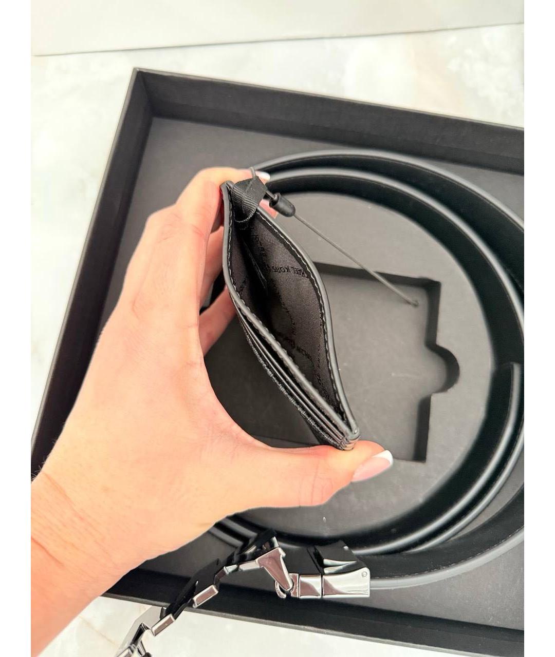 MICHAEL KORS Черный кожаный ремень, фото 5