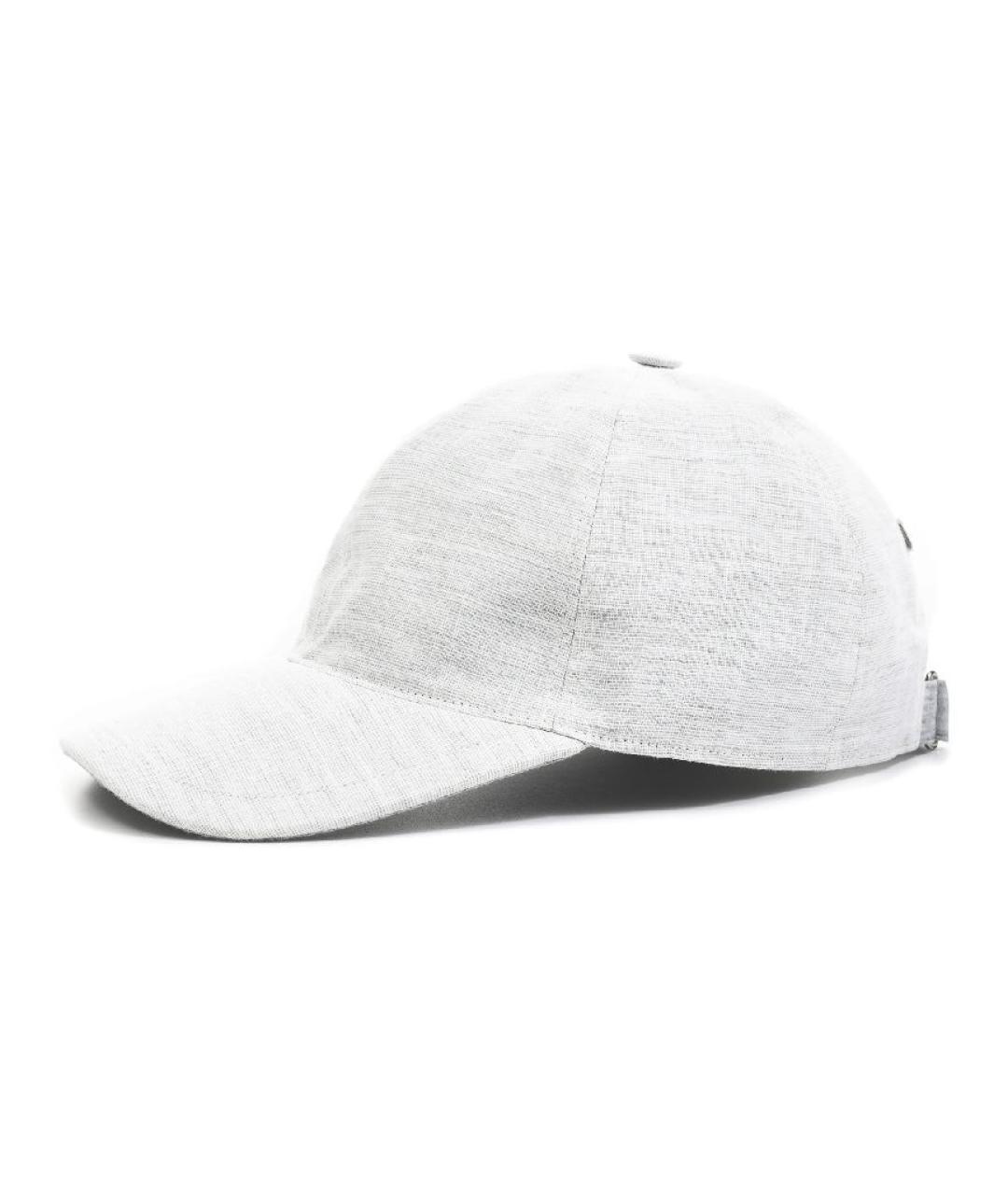 CAPOBIANCO Серая льняная кепка/бейсболка, фото 1