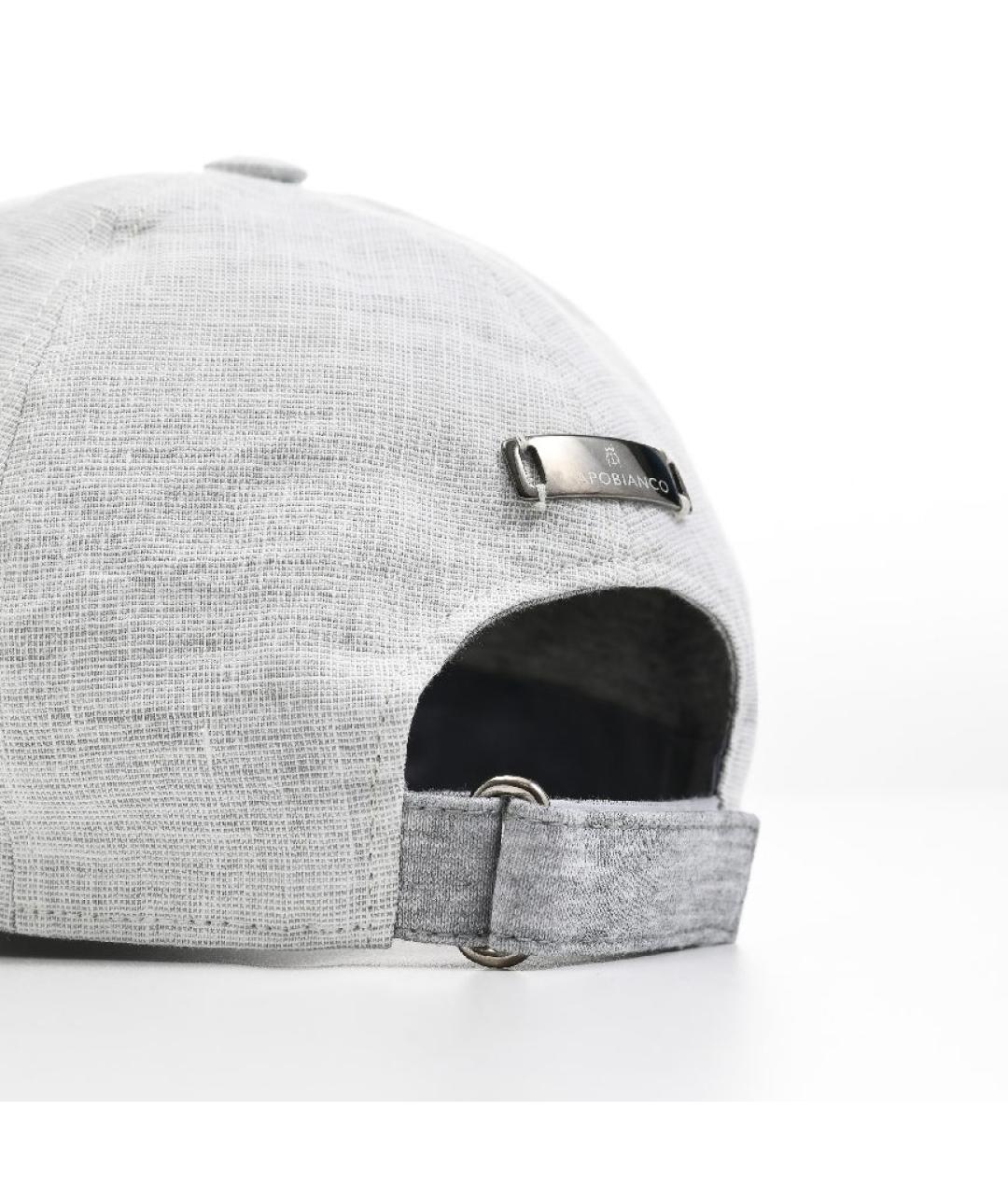 CAPOBIANCO Серая льняная кепка/бейсболка, фото 2