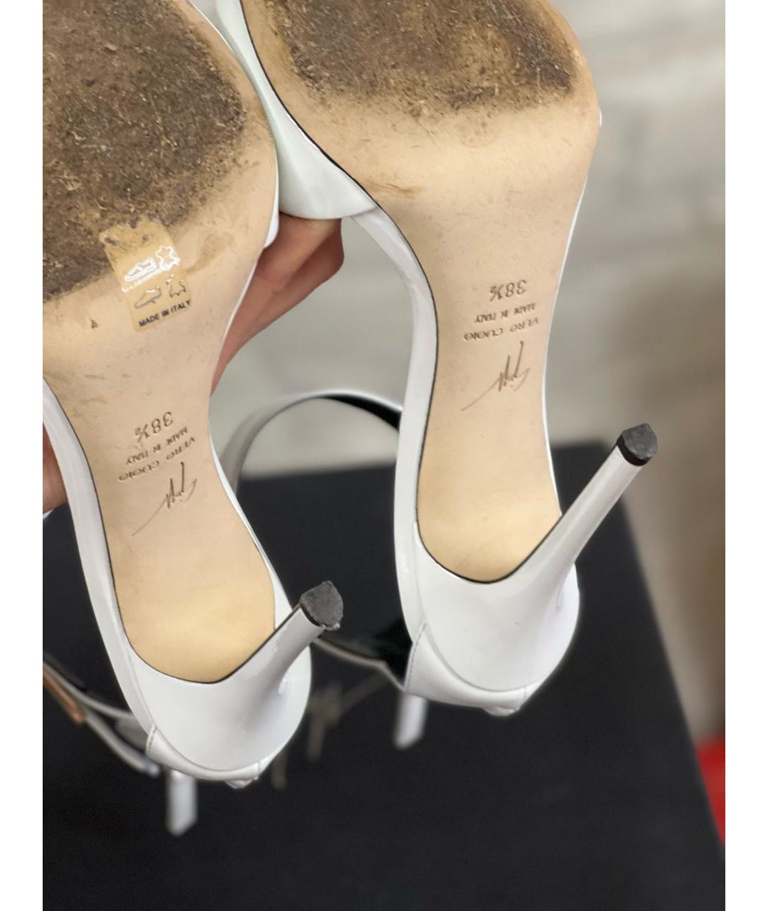 GIUSEPPE ZANOTTI DESIGN Белые босоножки из лакированной кожи, фото 4