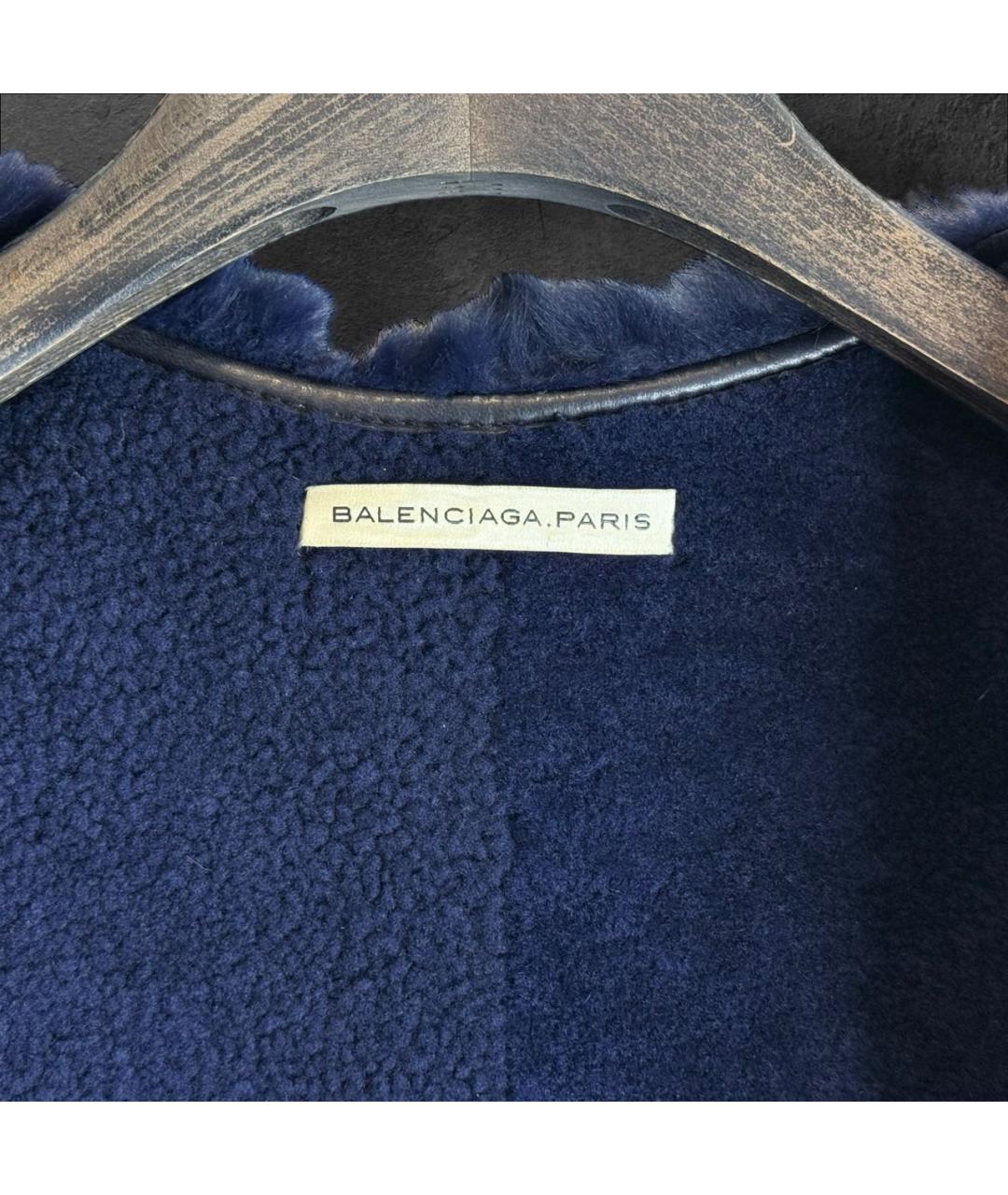 BALENCIAGA Темно-синий меховой жилет, фото 6