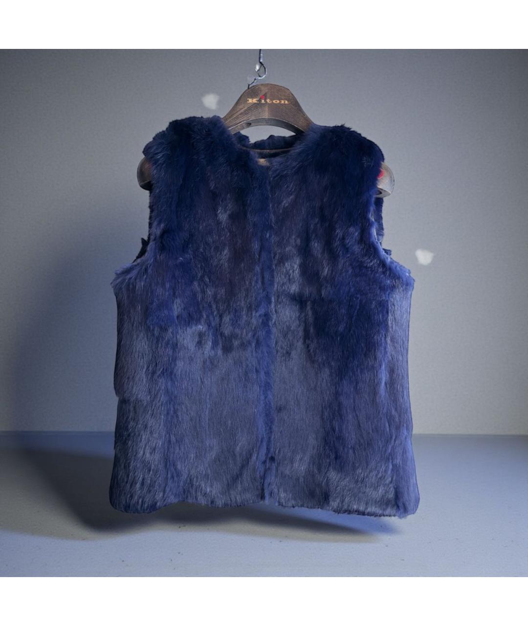 BALENCIAGA Темно-синий меховой жилет, фото 9